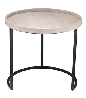Maddox Faux Shagreen Nesting Tables (Set of 3), Cream