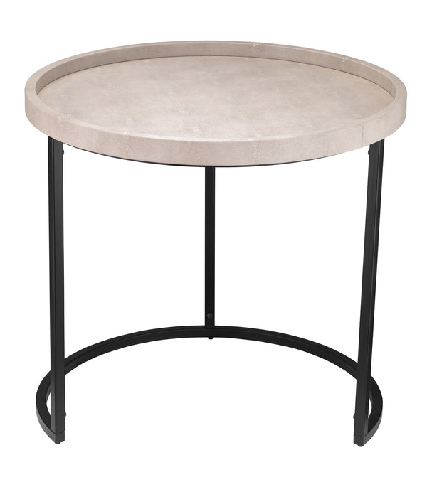 Maddox Faux Shagreen Nesting Tables (Set of 3), Cream