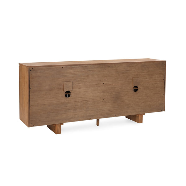 Roya Solid Wood 4-Door Cabinet in Tawny Brown Finish