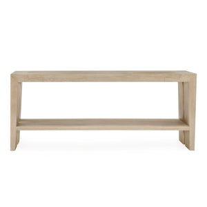 Troy Solid Wood Rectangle Console Table in Aged Cream
