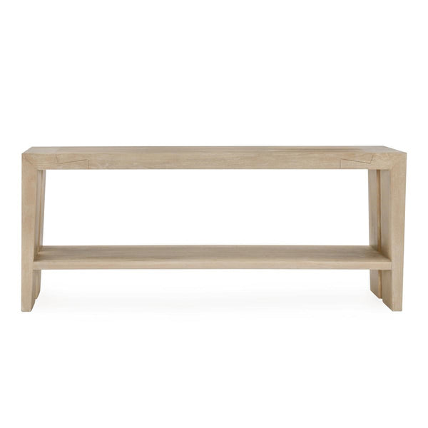 Troy Solid Wood Rectangle Console Table in Aged Cream