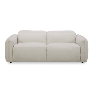 Eli Power Recliner Sofa in Warm White