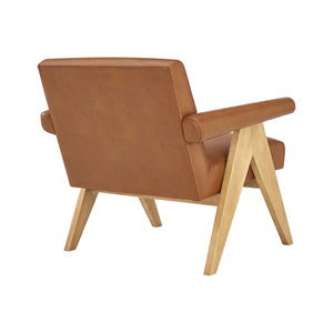 Nixon Faux Leather Accent Arm Chair, Borneo Chocolate