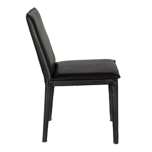 Newton Dining Chair, Ebony Black Leather