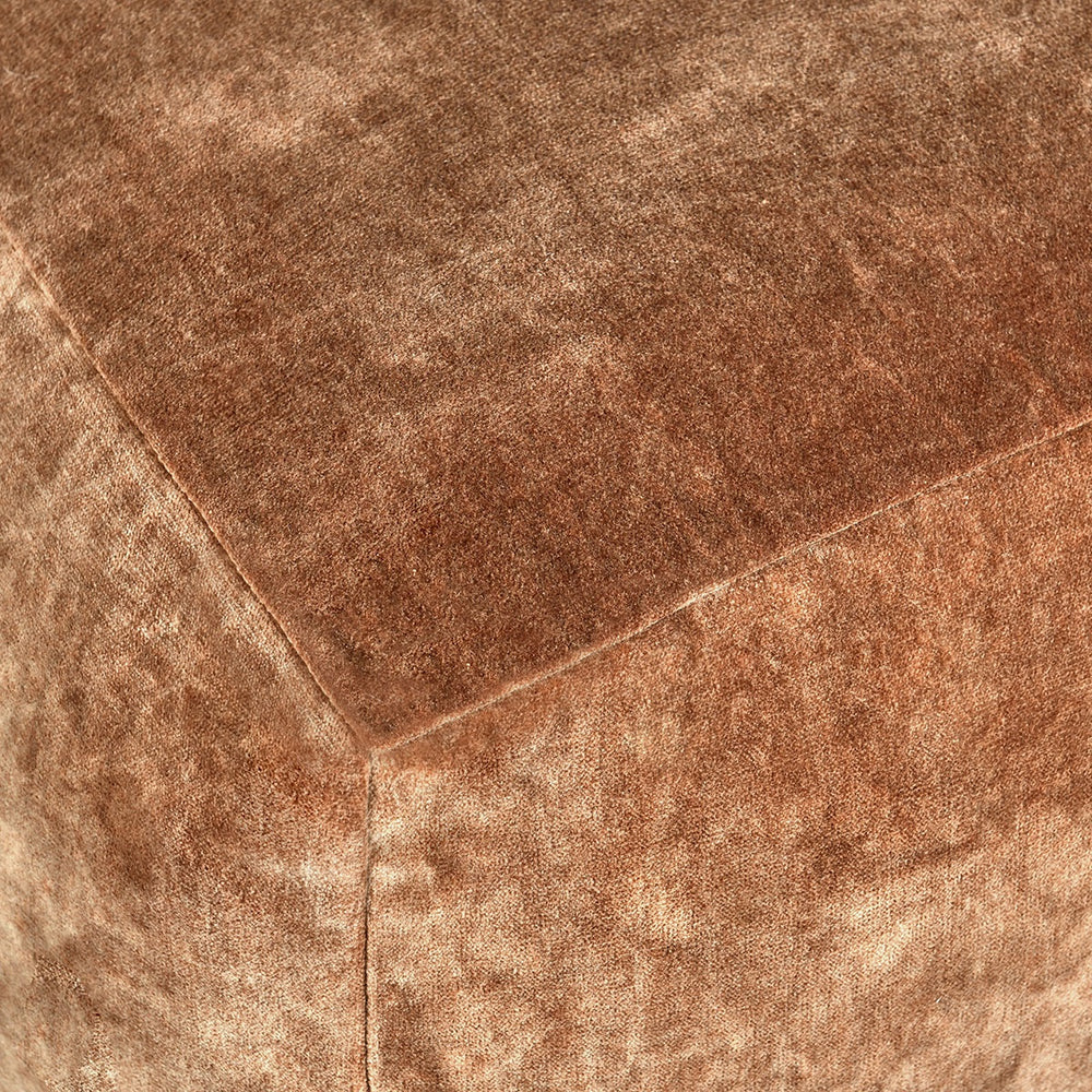 Heirloom Velvet Pouf with Stonewashed Removable Cover