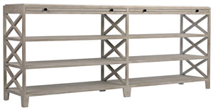 Sutton Mahogany and Veneer Console in White Wash with Brass Pulls