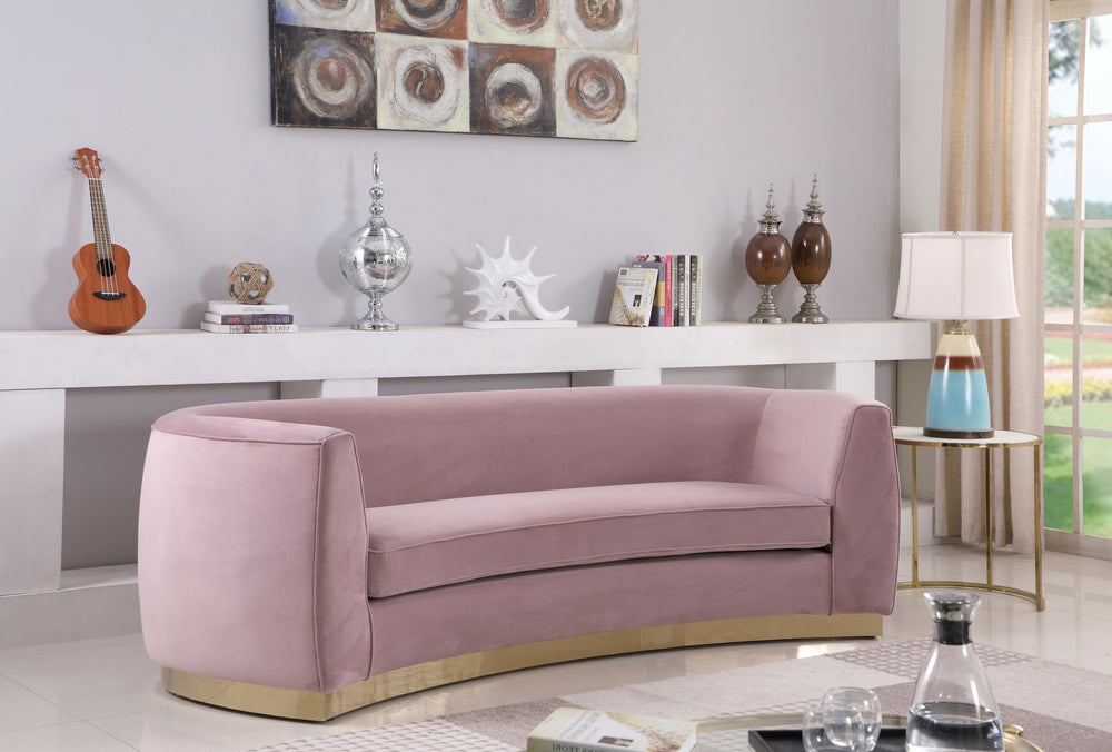 Crystal Sofa In Pink Velvet