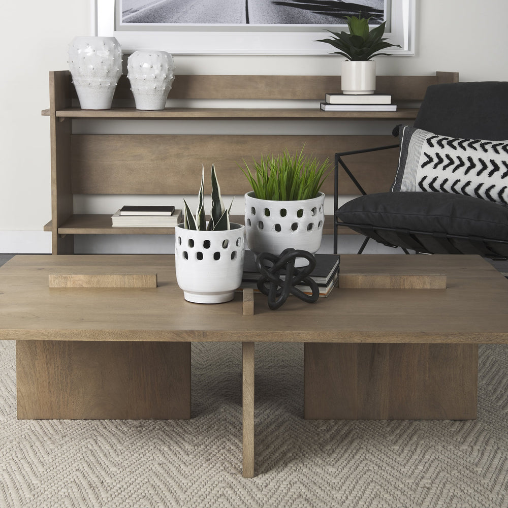 Julian Large Glossy White Ceramic Spoked Vase