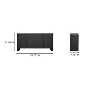Moe's William Black Sideboard with Herringbone Doors