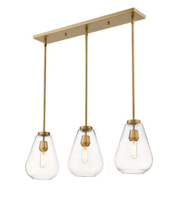 Ayra 3 Light Island/Billiard in Olde Brass Finish