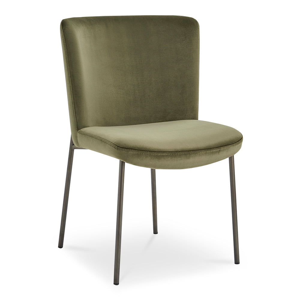Moe's Early Dining Chair Faux Green Mohair