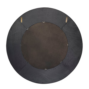 Paddock Bamboo Round Wall Mirror, Black