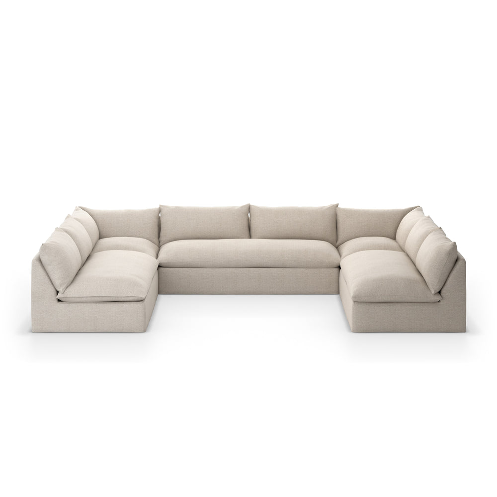 Grant Outdoor 5 Pc Sectional In Faye Sand