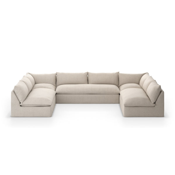 Grant Outdoor 5 Pc Sectional In Faye Sand