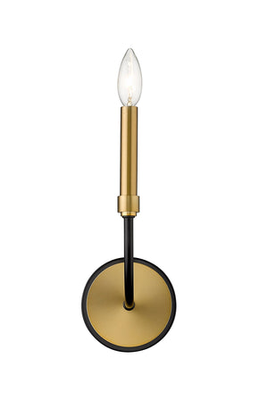 Haylie 1 Light Wall Sconce in Matte Black + Olde Brass Finish