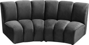 Lynda 2pc. Modular Sectional In Grey Velvet