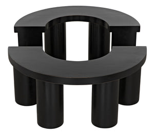 Pluto Mahogany Coffee Table in Hand-Rubbed Black