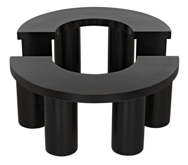 Pluto Mahogany Coffee Table in Hand-Rubbed Black