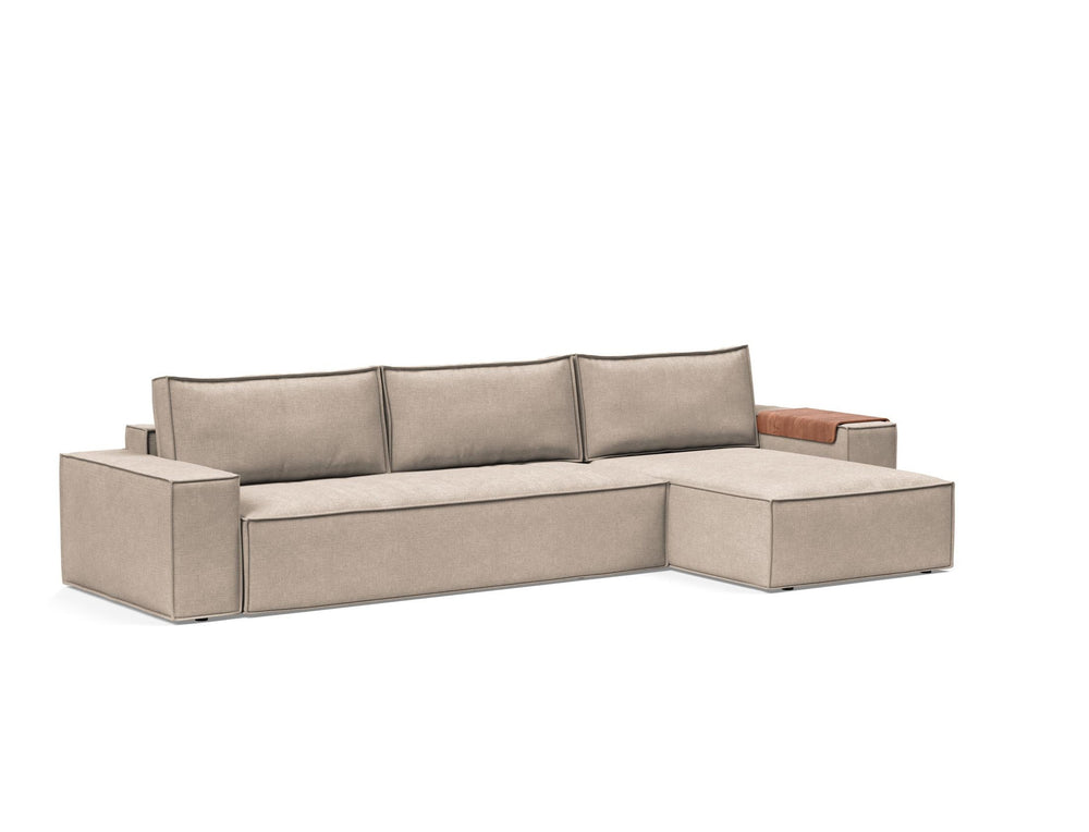 NEWILLA SOFA BED W/LOUNGER 57"X118", W/WIDE ARM RESTS
