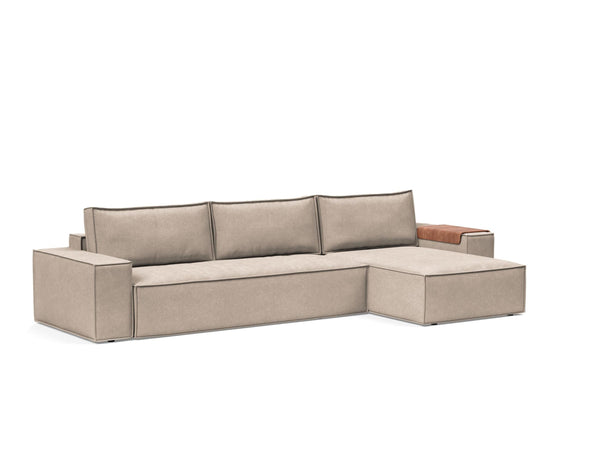 NEWILLA SOFA BED W/LOUNGER 57"X118", W/WIDE ARM RESTS