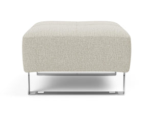 DELUXE EXCESS OTTOMAN in MIXED DANCE NATURAL FABRIC WITH Chrome legs 527