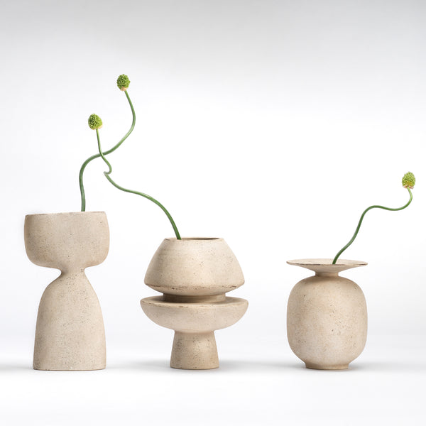 Highland Decorative Ceramic Vase, Cream