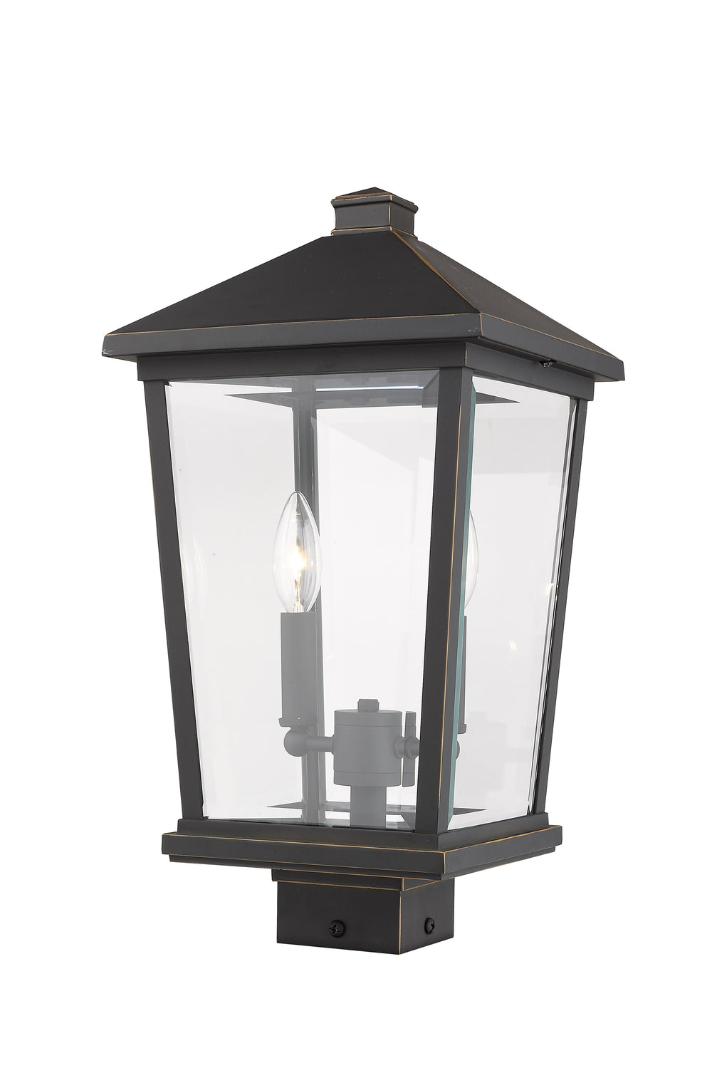 Beacon 2 Light Outdoor Post Mount Fixture in Oil Rubbed Bronze Finish