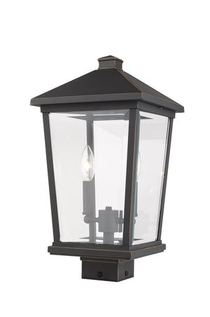 Beacon 2 Light Outdoor Post Mount Fixture in Oil Rubbed Bronze Finish