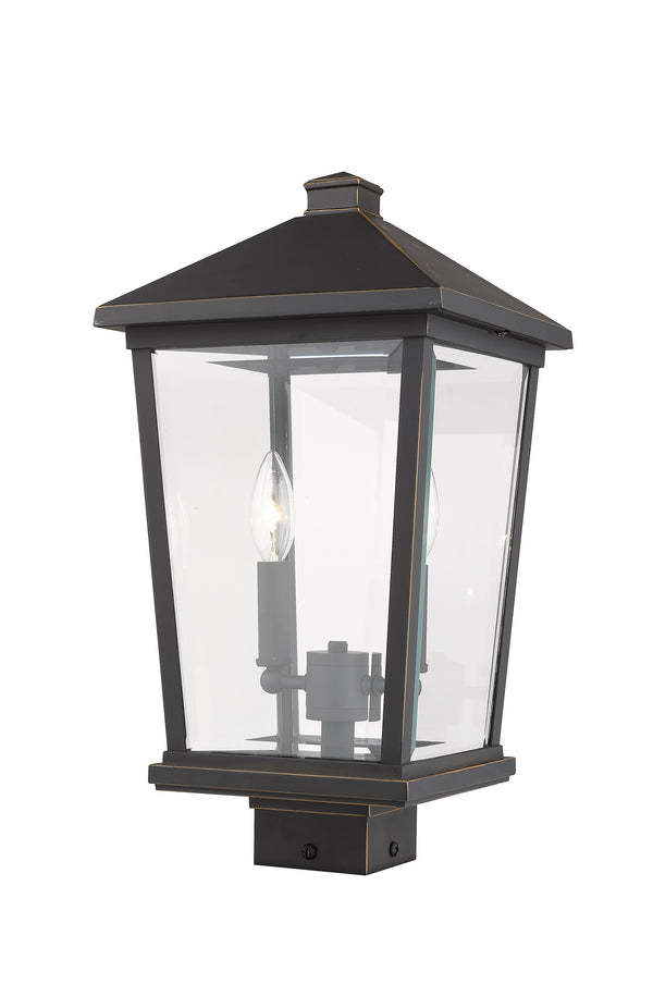 Beacon 2 Light Outdoor Post Mount Fixture in Oil Rubbed Bronze Finish