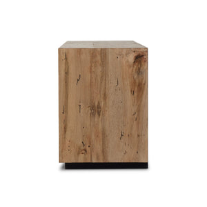 Abaso Media Console In Rustic Wormwood