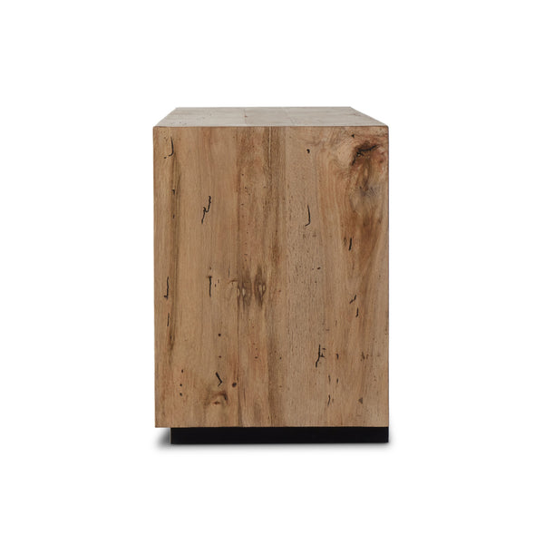 Abaso Media Console In Rustic Wormwood
