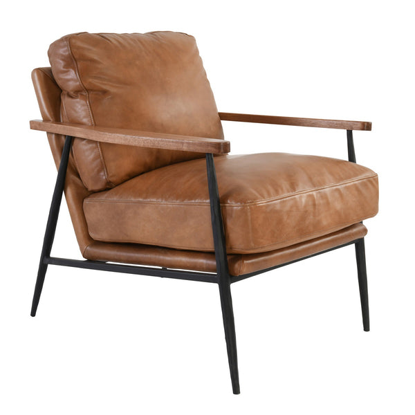 Christopher Leather Club Chair - Adobe Tan