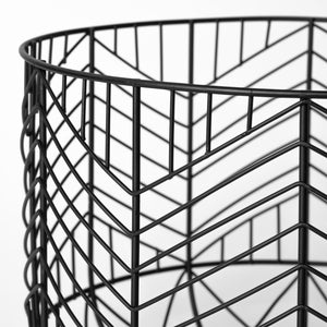 Idris Set of 2 Black Metal Geometric Mesh Bowls