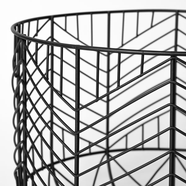 Idris Set of 2 Black Metal Geometric Mesh Bowls