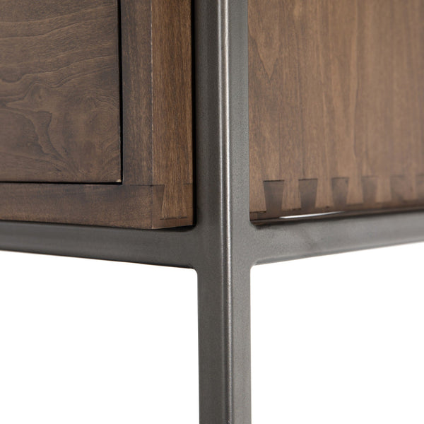 Trey Modular Wall Desk W/ 1 Bookcase - Auburn Poplar