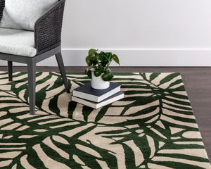 PALMA HAND-WOVEN RUG - GREEN / BEIGE - 5' X 8'