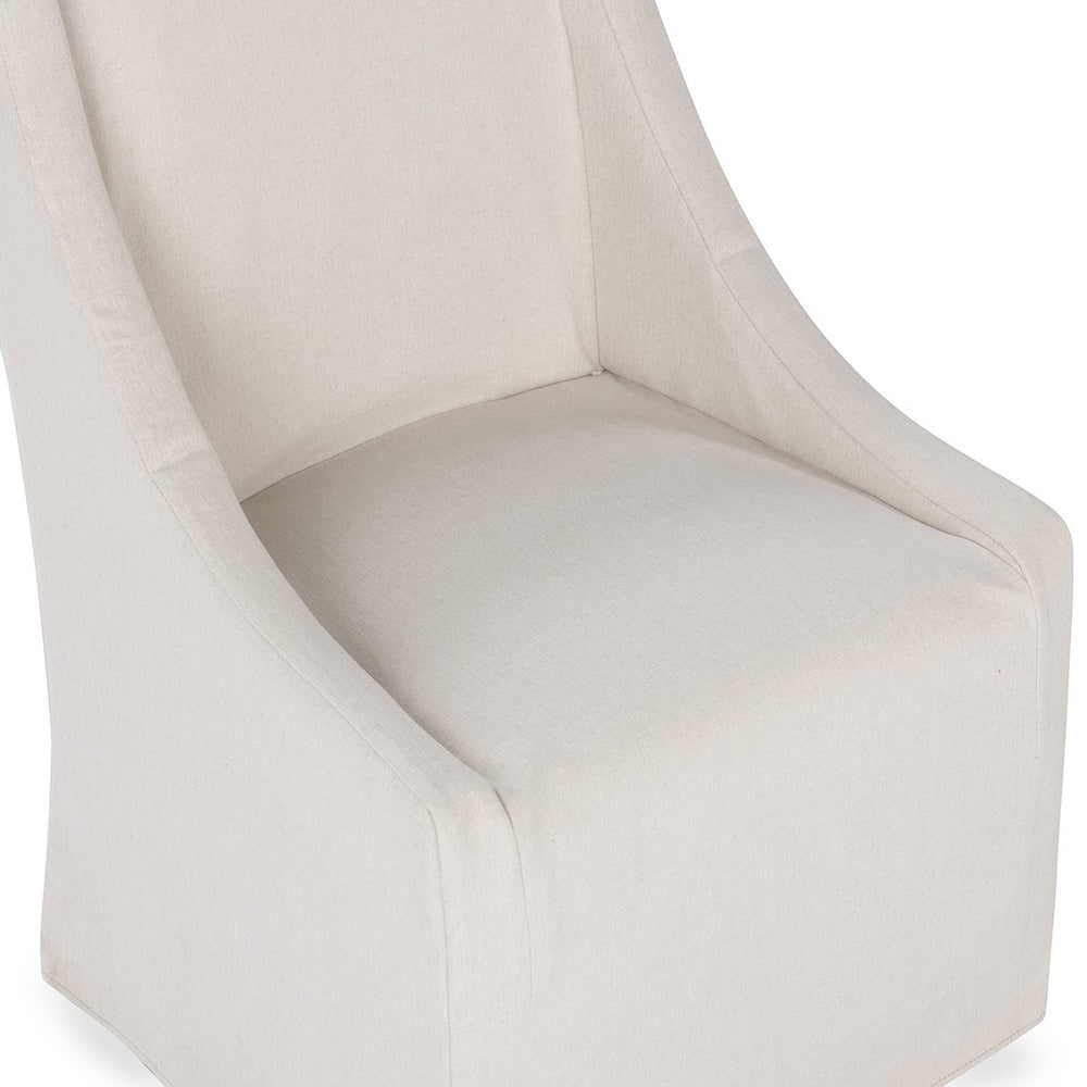 Warwick Upholstered Rolling Dining Chair - Sandy Tan