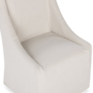 Warwick Upholstered Rolling Dining Chair - Sandy Tan
