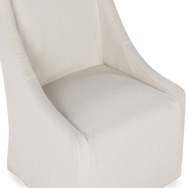 Warwick Upholstered Rolling Dining Chair - Sandy Tan
