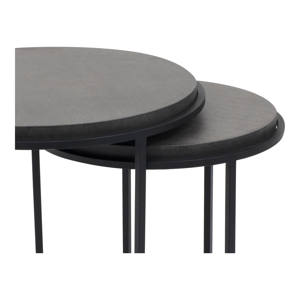 Roost Nesting Tables Black Lava Stone and Iron