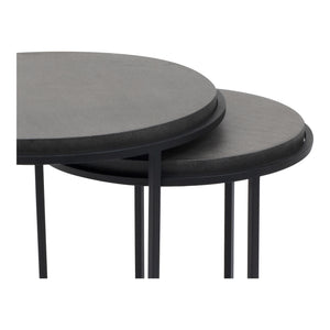 Roost Nesting Tables Black Lava Stone and Iron
