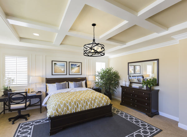 Malcalester 6 Light Pendant in Matte Black + Brushed Nickel Finish