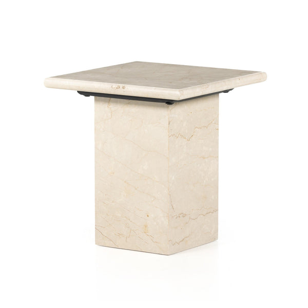 Arum End Table - Cream Marble