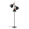 Hentz Three Light Floor Lamp - Matt Black