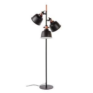 Hentz Three Light Floor Lamp - Matt Black