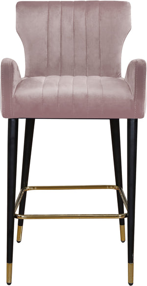 Alonzo Stool In Pink Velvet