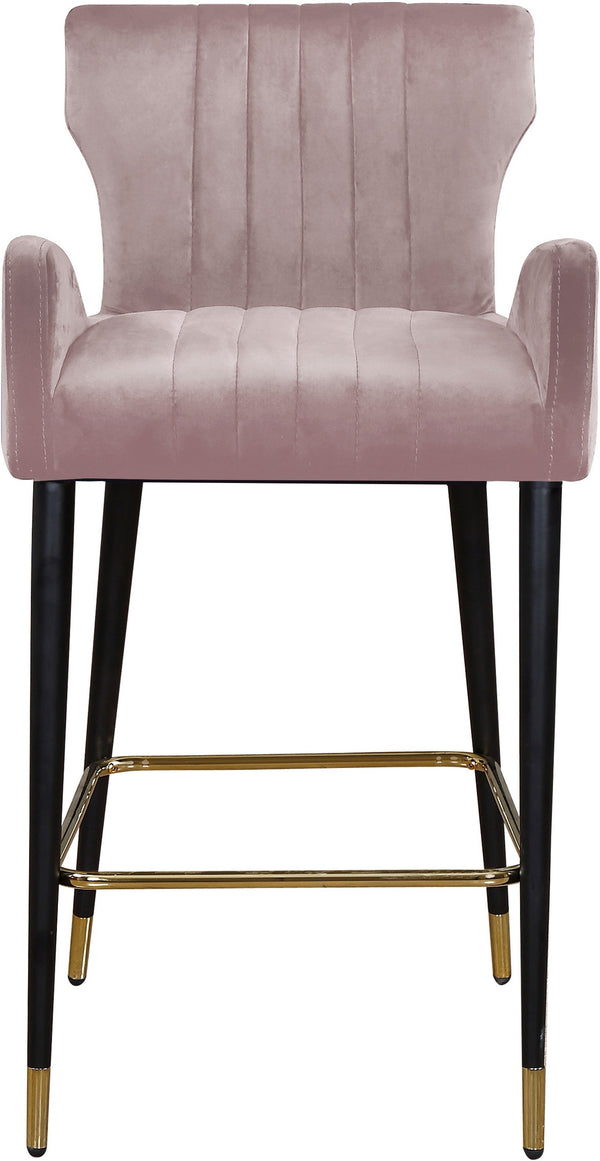 Alonzo Stool In Pink Velvet