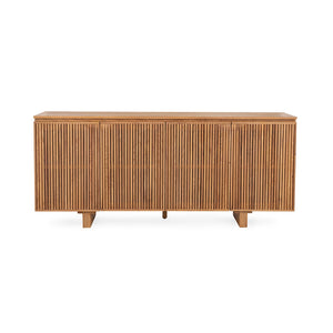 Roya Solid Wood 4-Door Cabinet in Tawny Brown Finish