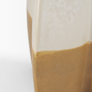 Vania Large Off White w/ Tan Textured Ceramic Vase