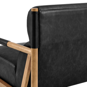 Olsen Faux Leather Accent Arm Chair, Casa Black